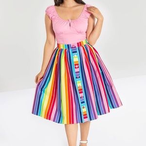 Hell Bunny Over The Rainbow 50's Skirt